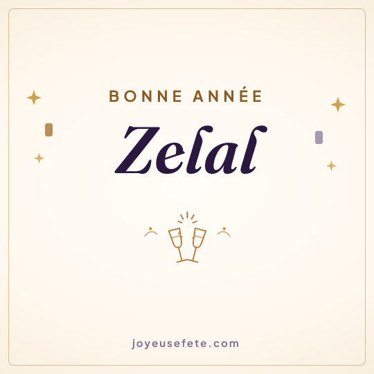 Image carrée « Bonne année Zelal » pour WhatsApp