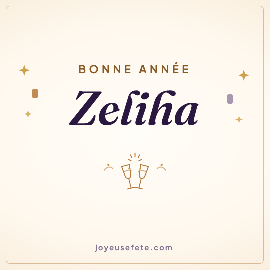 Image carrée « Bonne année Zeliha » pour WhatsApp