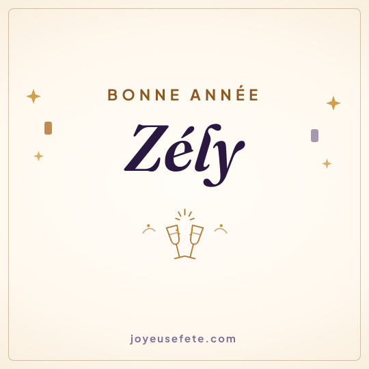 Image carrée « Bonne année Zély » pour WhatsApp