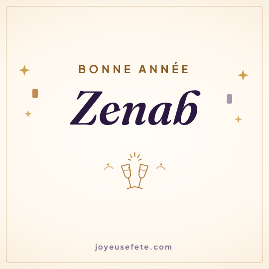 Image carrée « Bonne année Zenab » pour WhatsApp
