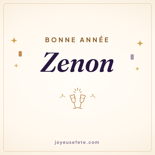 Image carrée « Bonne année Zenon » pour WhatsApp