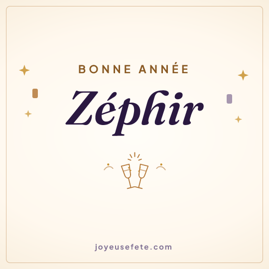 Image carrée « Bonne année Zéphir » pour WhatsApp