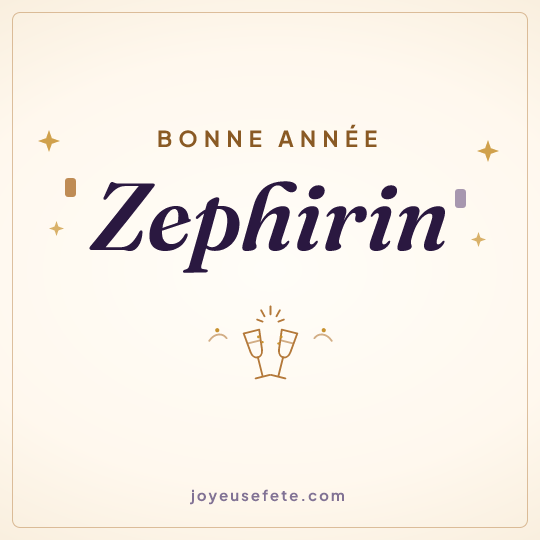 Image carrée « Bonne année Zephirin » pour WhatsApp