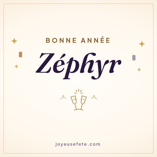 Image carrée « Bonne année Zéphyr » pour WhatsApp