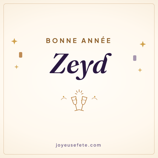 Image carrée « Bonne année Zeyd » pour WhatsApp