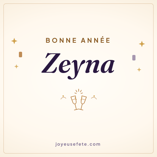 Image carrée « Bonne année Zeyna » pour WhatsApp
