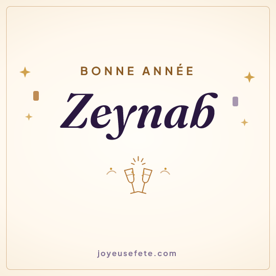 Image carrée « Bonne année Zeynab » pour WhatsApp