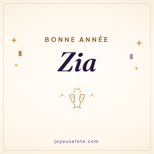 Image carrée « Bonne année Zia » pour WhatsApp