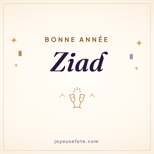 Image carrée « Bonne année Ziad » pour WhatsApp