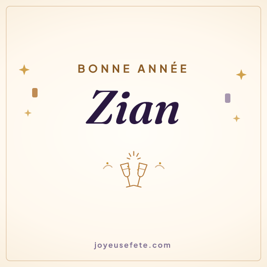 Image carrée « Bonne année Zian » pour WhatsApp