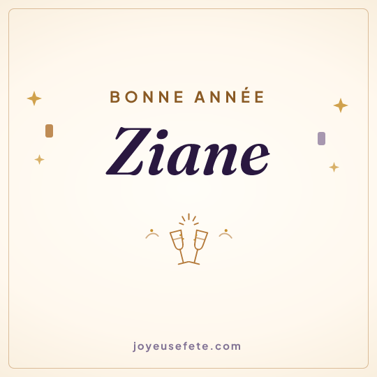 Image carrée « Bonne année Ziane » pour WhatsApp