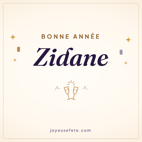Image carrée « Bonne année Zidane » pour WhatsApp