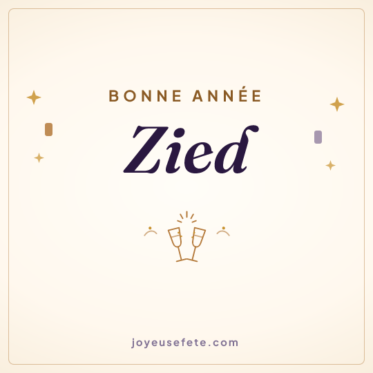 Image carrée « Bonne année Zied » pour WhatsApp