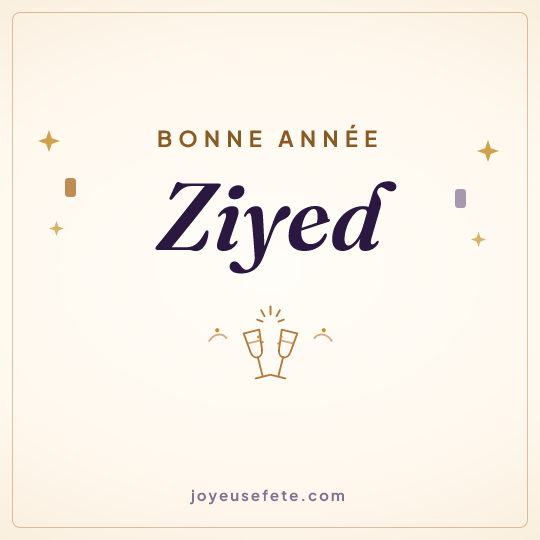 Image carrée « Bonne année Ziyed » pour WhatsApp