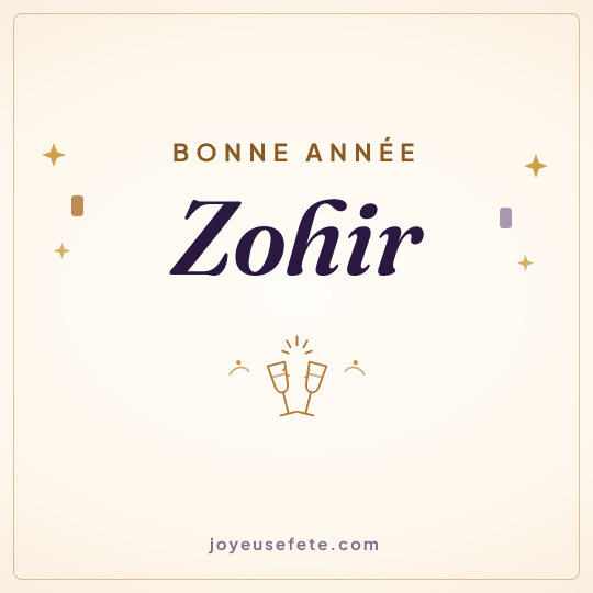 Image carrée « Bonne année Zohir » pour WhatsApp