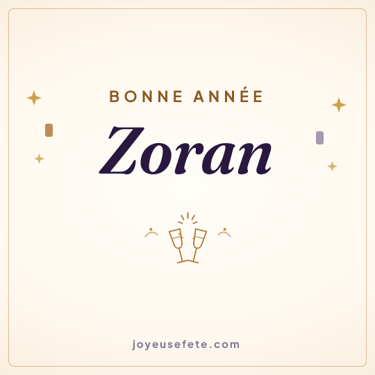 Image carrée « Bonne année Zoran » pour WhatsApp
