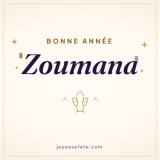 Image carrée « Bonne année Zoumana » pour WhatsApp