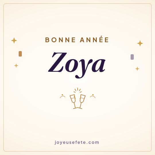 Image carrée « Bonne année Zoya » pour WhatsApp