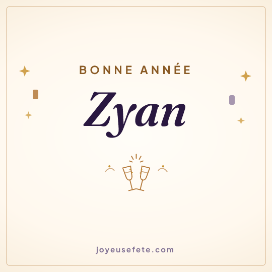 Image carrée « Bonne année Zyan » pour WhatsApp