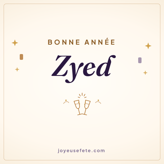 Image carrée « Bonne année Zyed » pour WhatsApp