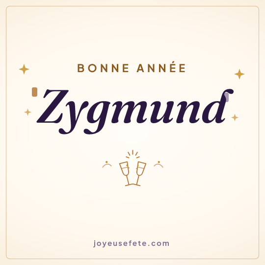 Image carrée « Bonne année Zygmund » pour WhatsApp