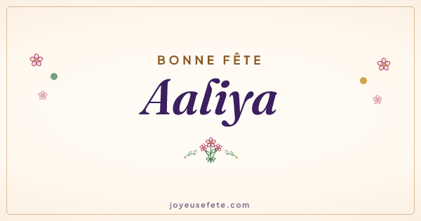 Image « Bonne fête Aaliya » au format large