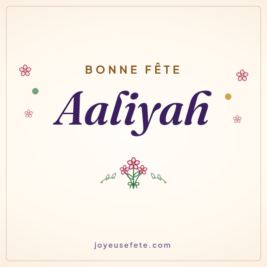 Image carrée « Bonne fête Aaliyah » pour WhatsApp