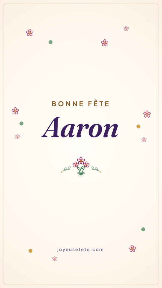 Image « Bonne fête Aaron » au format story
