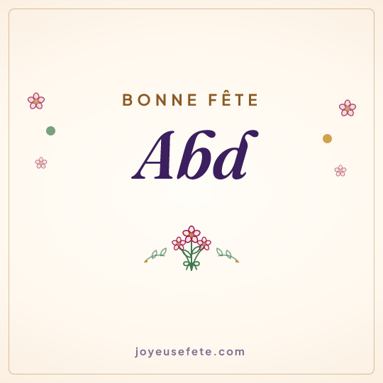 Image carrée « Bonne fête Abd » pour WhatsApp