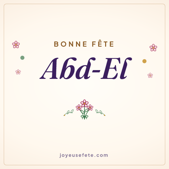 Image carrée « Bonne fête Abd-El » pour WhatsApp