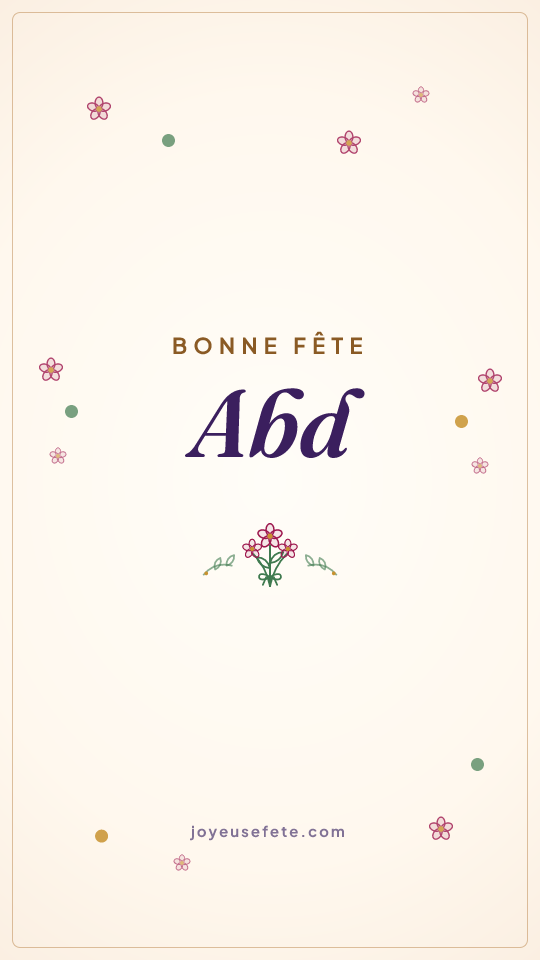 Image « Bonne fête Abd » au format story