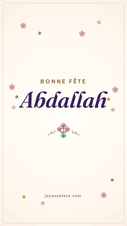 Image « Bonne fête Abdallah » au format story