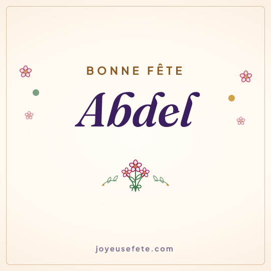Image carrée « Bonne fête Abdel » pour WhatsApp