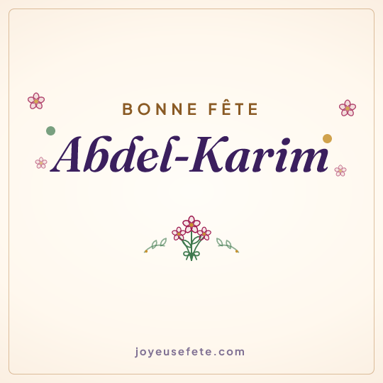 Image carrée « Bonne fête Abdel-Karim » pour WhatsApp
