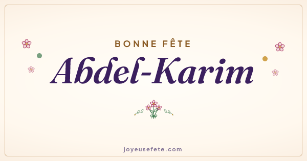 Image « Bonne fête Abdel-Karim » au format large