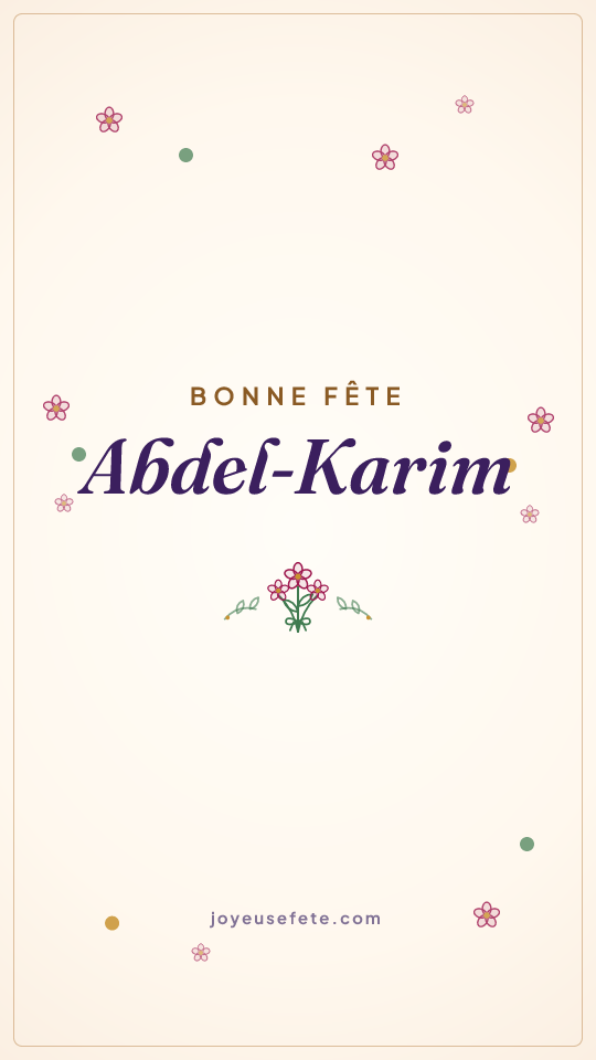 Image « Bonne fête Abdel-Karim » au format story