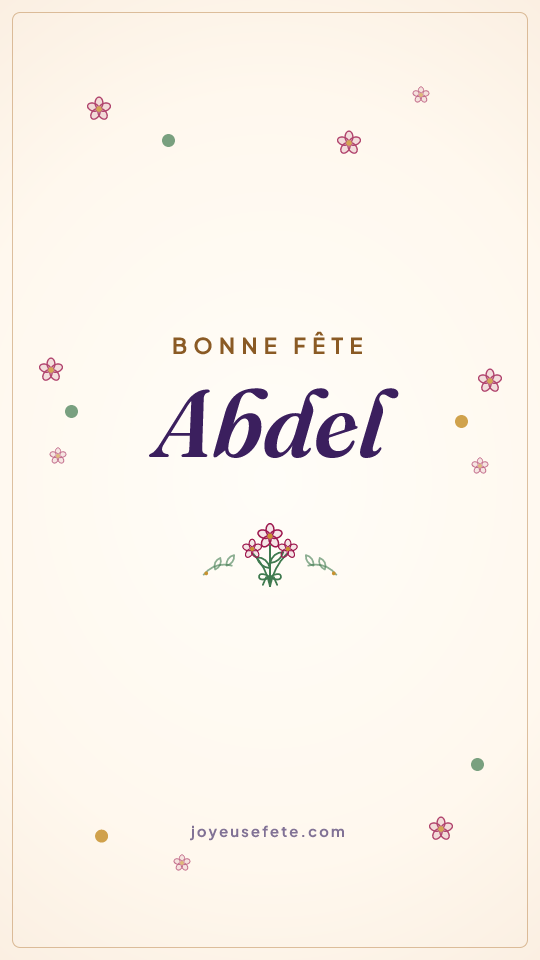 Image « Bonne fête Abdel » au format story