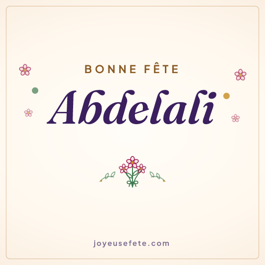 Image carrée « Bonne fête Abdelali » pour WhatsApp