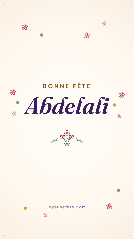 Image « Bonne fête Abdelali » au format story