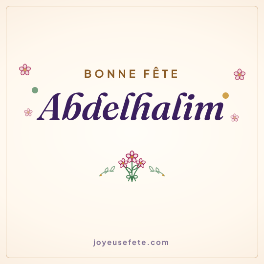 Image carrée « Bonne fête Abdelhalim » pour WhatsApp