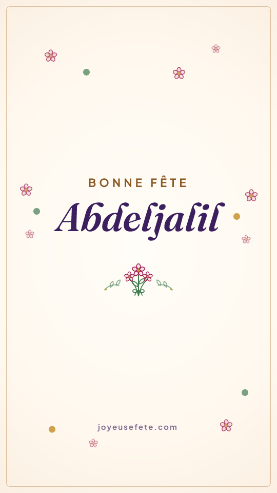 Image « Bonne fête Abdeljalil » au format story