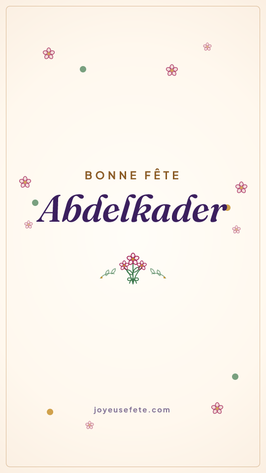 Image « Bonne fête Abdelkader » au format story