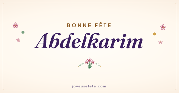 Image « Bonne fête Abdelkarim » au format large