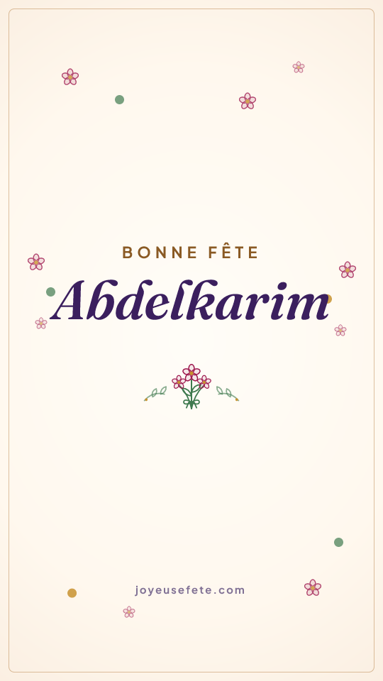 Image « Bonne fête Abdelkarim » au format story