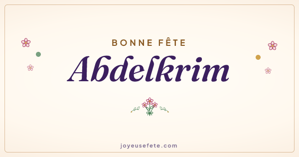 Image « Bonne fête Abdelkrim » au format large