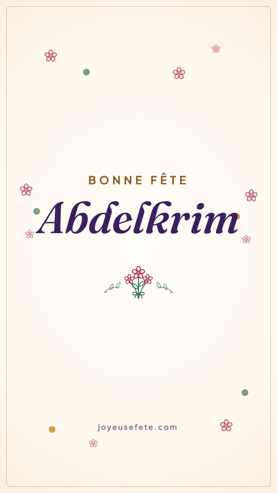Image « Bonne fête Abdelkrim » au format story
