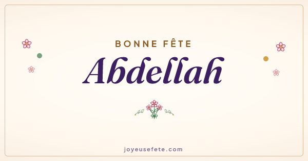 Image « Bonne fête Abdellah » au format large