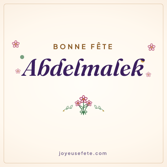 Image carrée « Bonne fête Abdelmalek » pour WhatsApp