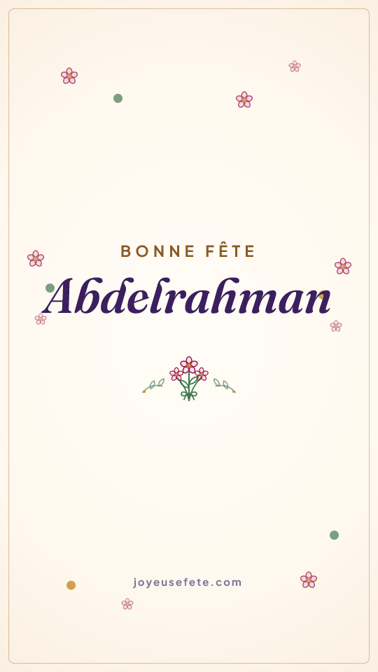 Image « Bonne fête Abdelrahman » au format story