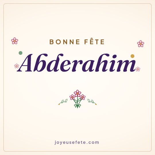 Image carrée « Bonne fête Abderahim » pour WhatsApp